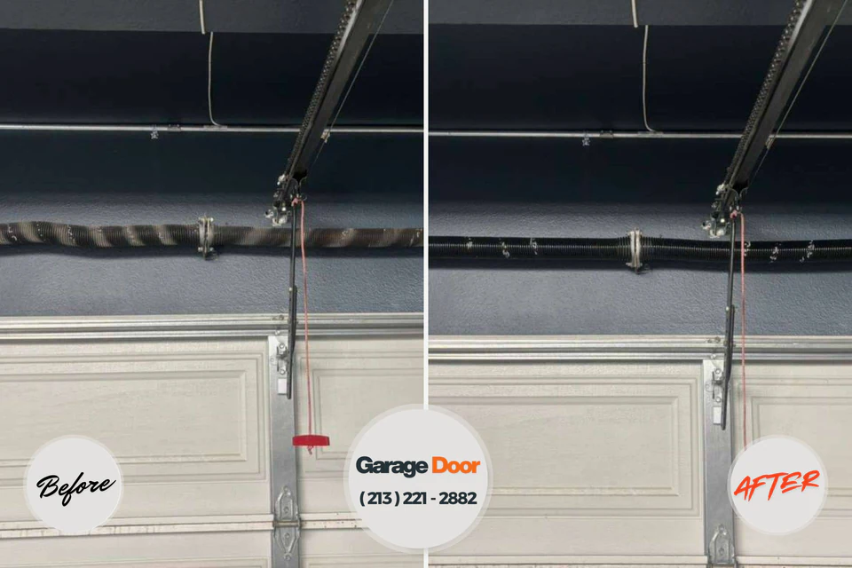Before and after: garage door repair La Mesa, CA